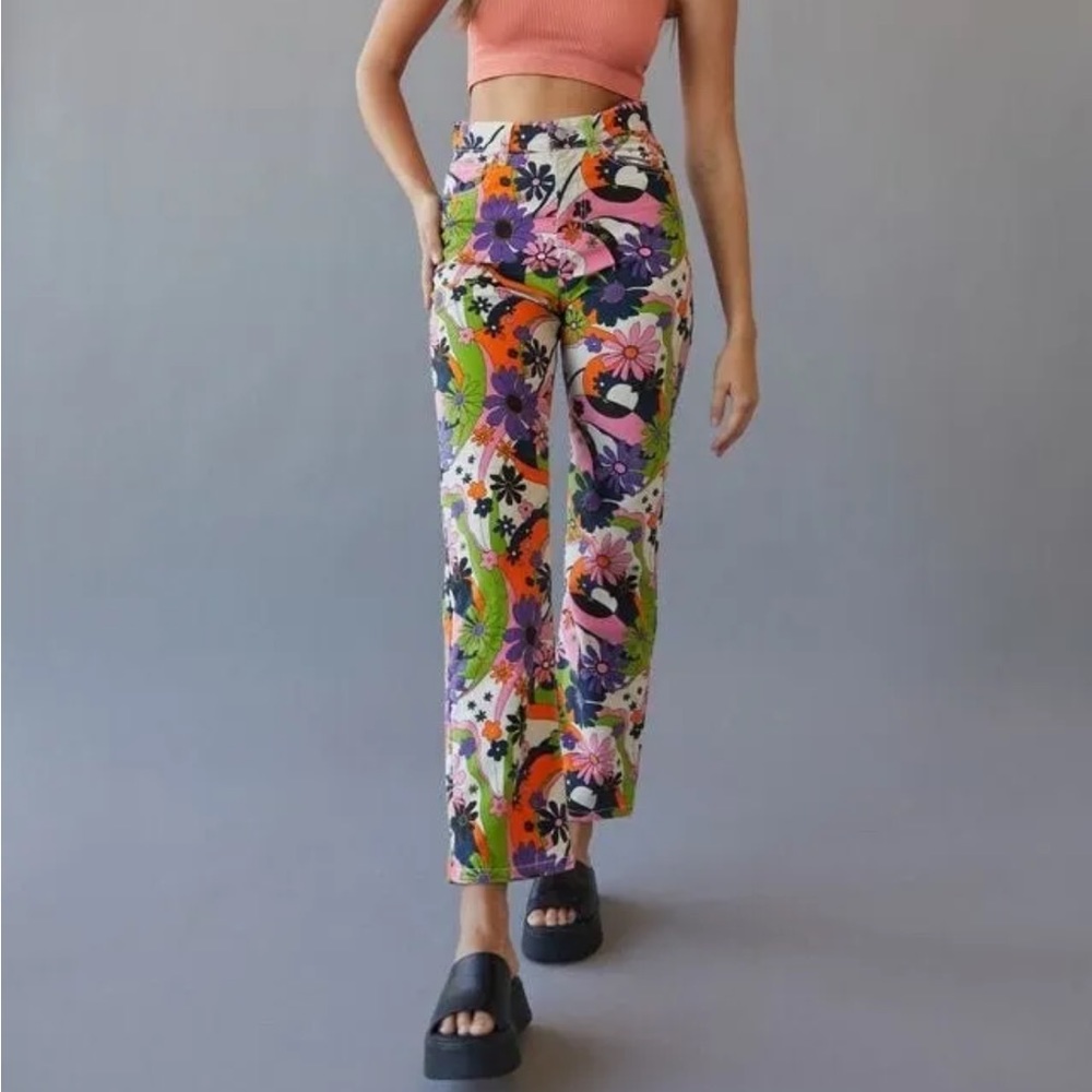 NWOT Urban Outfitters BDG Trippy Print Cowboy Corduroy Pants Jeans Z4